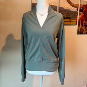 Athleta Sage Green Ribbed Jacket